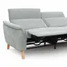 Sofa Nevin - 3-Sitzer, inkl. Relaxfunktion und Kopfteilverstellung (motorisch), Stoff, Silbergrau 
