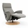 Sessel Tulsa Relax - Größe M, inkl. Fußteil/Rückenlehne verstellbar (motorisch), inkl. Kopfteilverstellung, Leder, Graubeige