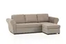 Ecksofa - 2-Sitzer mit Longchair rechts inkl. Schlaffunktion mit Bettkasten, Stoff, Trüffel