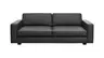 Sofa Aprino 2 - 3,5-Sitzer XXL, Dickleder, Schwarz, Armlehne Block schmal