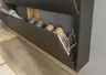 Schuhschrank GIANNA - B ca. 140 cm, Graphit, Navarra Eiche Nachbildung