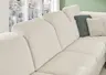 Wohnlandschaft - Longchair links mit 2,5-Sitzer und Ecke rechts, Kopfteil vertellbar, Stoff, Ecru