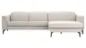 Ecksofa Rafaela 2.0 - 2,5-Sitzer mit Longchair rechts inkl. Sitzvorzug, Kopteilverstellung motorisch und Relaxfunktion motorisch im Longchair, Stoff, Champagner