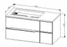 Waschbeckenunterschrank- B ca. 110 cm, Dunkelgrau, Eiche Dekor