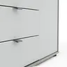 Kommode Marbella - Lack, Grau, Glas, Weiß