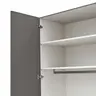 Drehtürenschrank Viana - B ca. 254 cm, Lack, Steingrau, Riffholz, Wildeiche