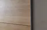 Schwebetürenschrank Lenoso -  B. ca. 260 cm, Eiche massiv, Glas, Champagner