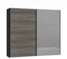 Schwebetürenschrank JOIN IT- B ca. 252 cm, Schwarz, Dunkelgrau, Spiegel, Dunkel