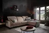 Ecksofa - CALM FLEX 2.0, 3-Sitzer mit Longchari rechts, Kopfteil verstellbar, Stoff, Rosa
