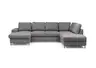 Wohnlandschaft - Longchair links mit 2-Sitzer und Ecke rechts, Stoff, Anthrazit
