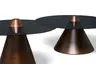 Couchtisch - 2er Set, Grau, Kupferfarben