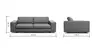 Sofa Aprino 1 - 3,5-Sitzer XL, Dickleder, Schwarz, Armlehne Block breit
