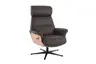 TV-Sessel MOANI mit Hocker - drehbar, Kopfteilverstellung, Leder, Dunkelbraun