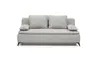 Sofa JANIN - 2-Sitzer, Schlaffunktion mit Bettkasten, Stoff, Grau