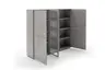 Highboard Casello - BHT ca. 165x144x37 cm, Lack Matt, Kristallgrau