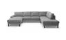 Wohnlandschaft CALM - Longchair links, 2-Sitzer, Ecke rechts, Microfaser, Grau