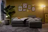 Ecksofa Jyte - 2-Sitzer mit Ecke rechts, Schlaffunktion mit Bettkasten, Stoff, Grau