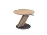 Couchtisch - höhenverstellbar, Durchmesser 55 cm, Wildeiche