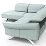 Ecksofa Bormio - Ecke links, 2,5-Sitzer inklusive Kopfteilverstellung, Leder, Jade