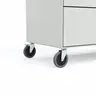 Highboard Edge - Lack weiß, auf Rollen