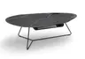 Couchtisch Fano - LBH ca. 121x75x38 cm, HPL, Schwarz marmoriert