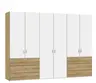 Drehtürenschrank JOIN IT- B ca. 303 cm, Eiche Dekor, Weiß