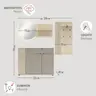 Garderobe - mit Beleuchtung, Riva Eiche Nachbildung, Basalt