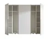 Schwebe-/Drehtürenschrank- B ca. 267 cm, Weiß
