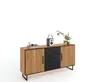 Sideboard- Eiche Dekor, Schwarz