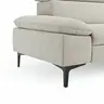 Ecksofa Felipa - 2,5-Sitzer mit Longchair rechts inkl. Kopfteil verstellbar, Stoff, Natur