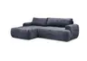 Ecksofa - Longchair links mit 2-Sitzer, Stoff, Dunkelblau