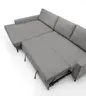 Ecksofa - Longchair links mit 3-Sitzer, Schlaffunktion, Stoff, Grau