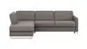 Ecksofa Nuoro - Longchair links mit 2-Sitzer inkl. Schlaffunktion und Bettkasten, Stoff, Grau