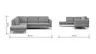 Ecksofa  Enna - Ecke links, 3-Sitzer, Sitzvorzug (motorisch), Stoff, Anthrazit