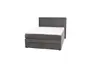 Boxspringbett JANETT- Liegefläche ca. 140x200 cm, Stoff, Grau