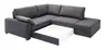 Ecksofa - 3-Sitzer mit Schlaffunktion inkl. Lattenrost, Rückenlehne verstellbar, Stoff, Grau