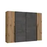 Schwebe-/Drehtürenschrank FAHDA - B. ca. 270 cm, mit Passepartout, mit Dämpfungsbeschlägen, Eiche Artisan Dekor, Betonoptik
