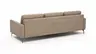 Ecksofa Enna - Longchair Links mit 3-Sitzer, Armlehne A, Leder, Taupe