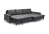 Ecksofa - 3-Sitzer mit Longchair rechts, Schlaffunktion, Stoff, Anthrazit