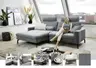 Ecksofa - Longchair links mit 1,5-Sitzer, Stoff, Anthrazit