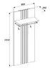 Garderobenpaneel - B ca. 60 cm, Kaschmir, Evoke Eiche Nachbildung