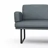 Bank Valloni - B ca. 221 cm, mit Arm- und Rückenlehne, Leder, Hellblau