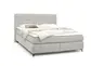 Boxspringbett- Liegefläche ca. 180x200 cm, Stoff, Graubeige, Hell