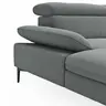 Ecksofa Felipa - Longchair links mit 2,5-Sitzer inkl. Armlehne verstellbar und Rückenlehne/Sitztiefe verstellbar (motorisch), Stoff, Grau