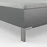 Bett Viana - Liegefläche ca. 200x200 cm, Holzwerkstoff Dunkelgrau , Kunstleder Anthrazit