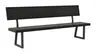 Holzbank Clifton - mit Rückenlehne, Breite ca. 220 cm, Zerreiche massiv, smoked