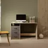 Schreibtisch - LB ca. 123x50 cm, Eiche Dekor, Anthrazit
