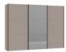Schwebetürenschrank JOIN IT- B ca. 303 cm, Nougat, Spiegel, Dunkel