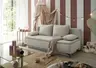 Sofa JANIN - 2-Sitzer, Schlaffunktion mit Bettkasten, Stoff, Beige