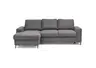 Ecksofa - Longchair links mit 2-Sitzer, Stoff, Anthrazit